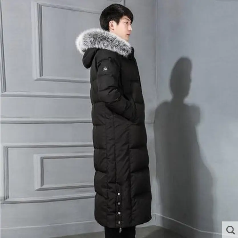 Men's Down Jacket Men Winter Duck Down Coat Over knee