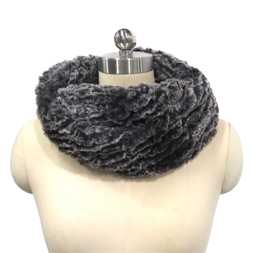 Faux Fur Collar Scarf Winter Women Warm Scarf Ring Fake Rex Fur Collar