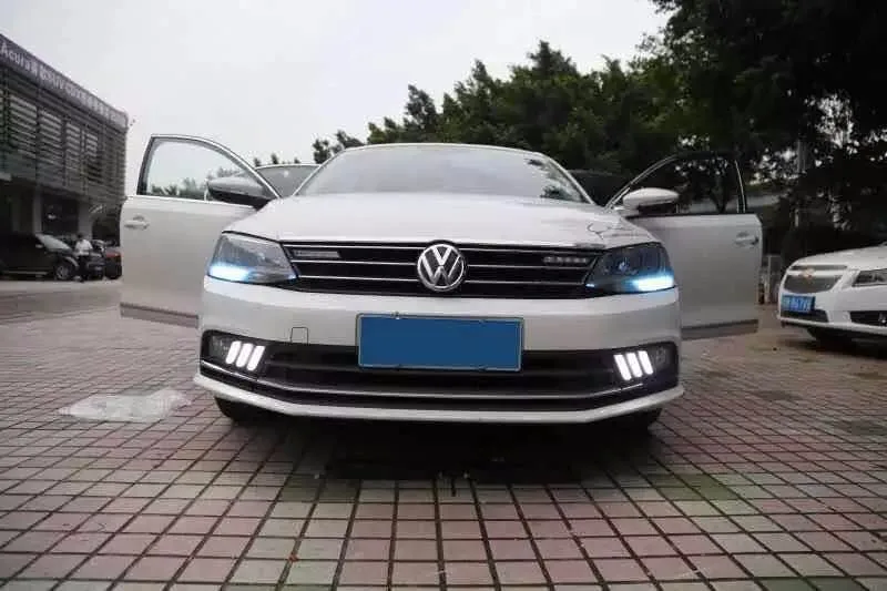 EOsuns светодиодный DRL дневного света для Volkswagen VW Sagitar jetta, беспроводной переключатель, синий ночник, желтый сигнал поворота