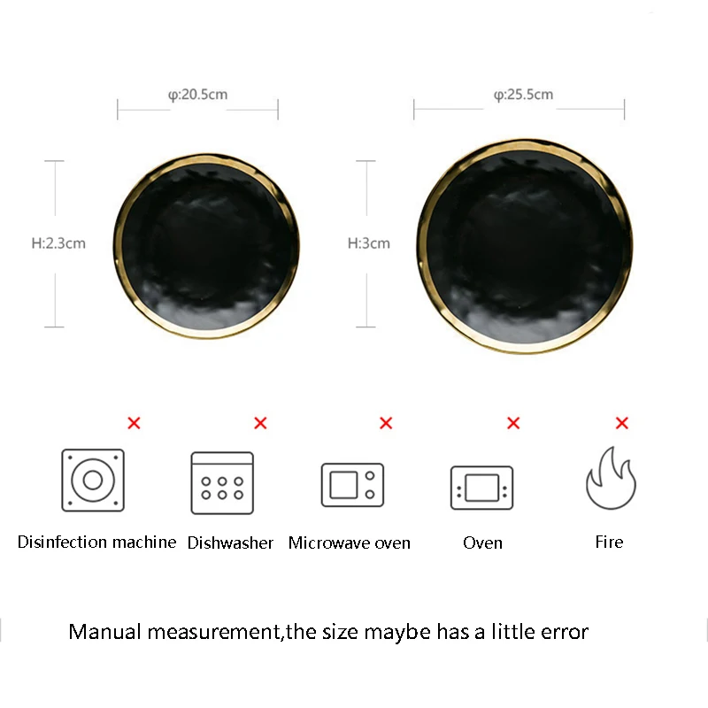 Северной Европы Стиль Керамика Золотой оправой посуда тарелка дома фруктовый салат круглая тарелка Ресторан спагетти стейк набор посуды