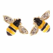 10 пара/лот, модные ювелирные аксессуары, милые маленькие пчелы, серьги-гвоздики для женщин