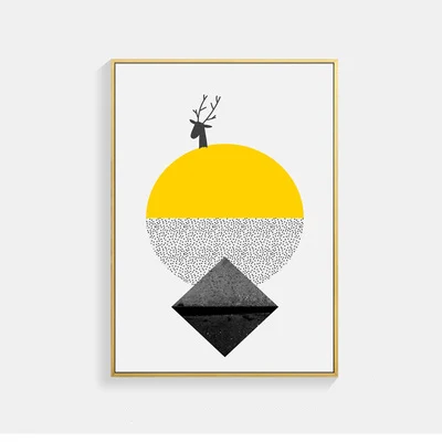 Nordic-Poster-Posters-And-Prints-Abstract-Deer-Yellow-Painting-Wall-Pictures-For-Living-Geometric-Affiche-Cuadros (1)