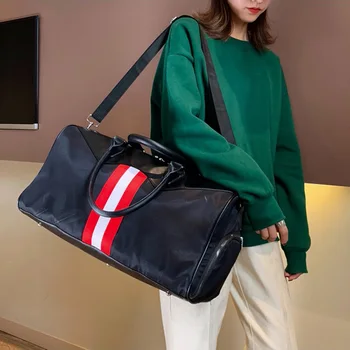 

Men's Fashion Portable Sports Bag Oxford Cloth Bag Pu Leather Stitching Multi-functional Fitness Training Package