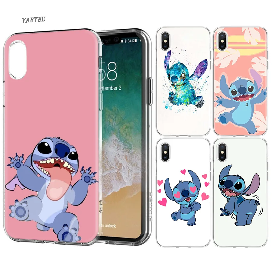 

Disneys Stitch Fashion Soft Case For Apple iPhone 6 6S 7 8 Plus X 10 XS MAX XR 5S 5 5C SE Full Protection Cover