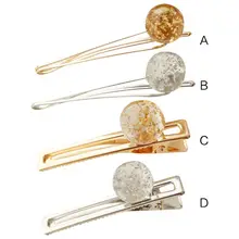 Японская Фантастическая Геометрическая заколка для волос для женщин блестящая Оловянная фольга блестки круглая заколка для волос шарик искусственный кристалл металлический стиль заколки