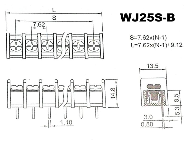 25S-B pitch 7.62mm size