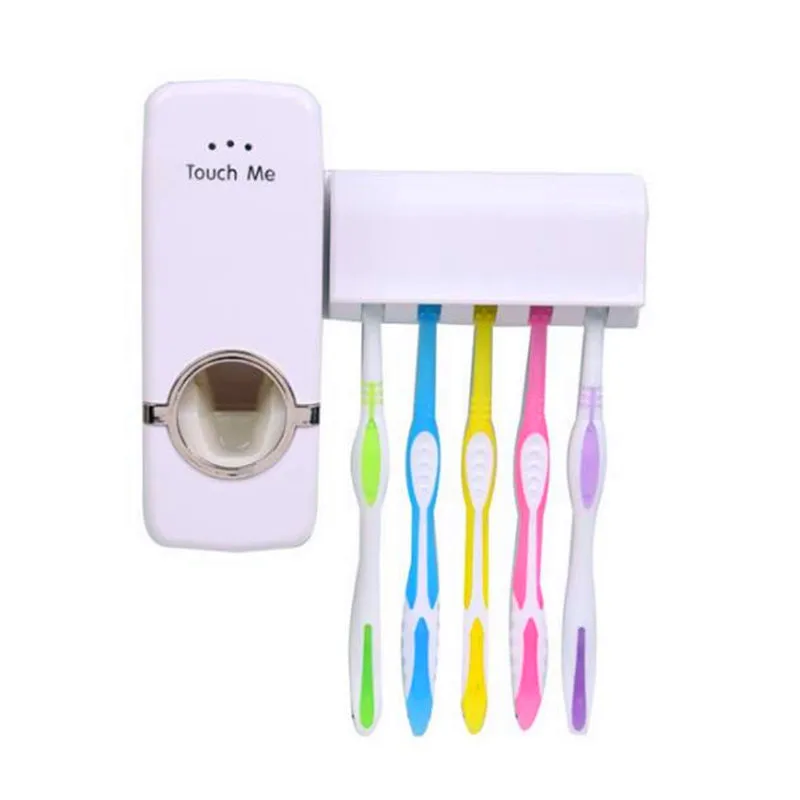 

Bathroom Accessories Set Automatic Toothpaste Dispenser Toothbrush Holder Bathroom Wall Mount Rack Stand Tools