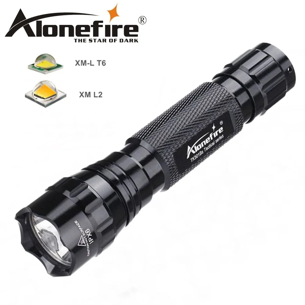 Тактический светодиодный фонарик AloneFire 501Bs CREE XML T6 L2 точечный светильник фонарь