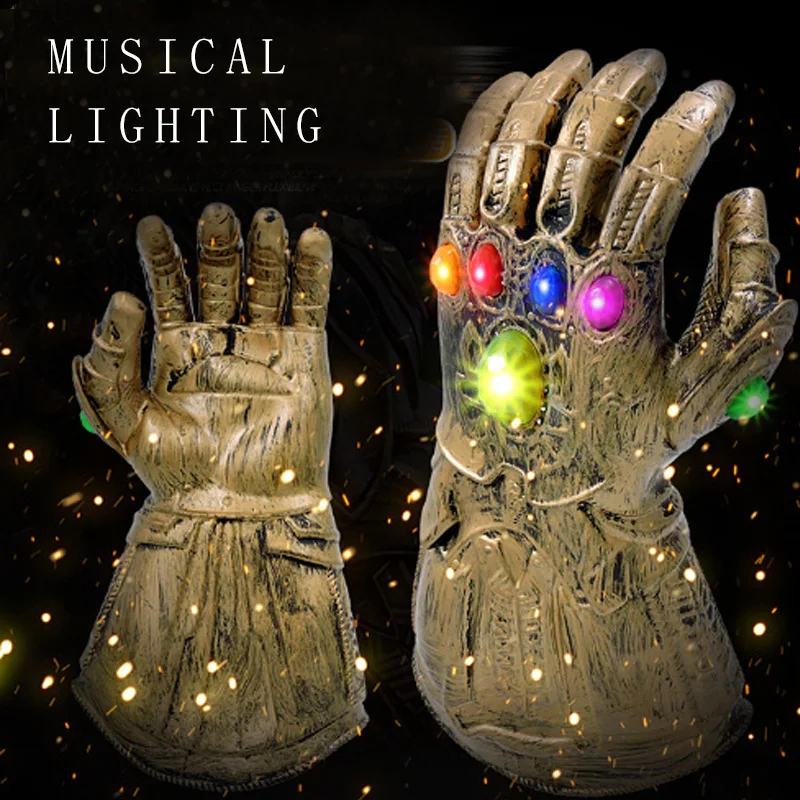 

Marvel Avengers 4 Endgame Thanos Infinity Musical lighting gloves Cosplay Costumes Infinity Stones Led Gauntlet Glove toys