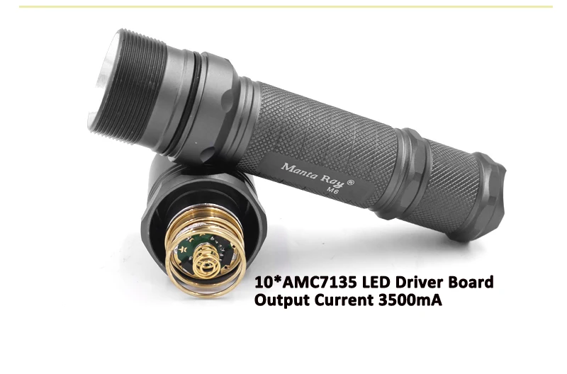 Водонепроницаемый светодиодный фонафонарь Manta Ray M6 10 Вт 18650 лм|torch waterproof|led flashlight18650