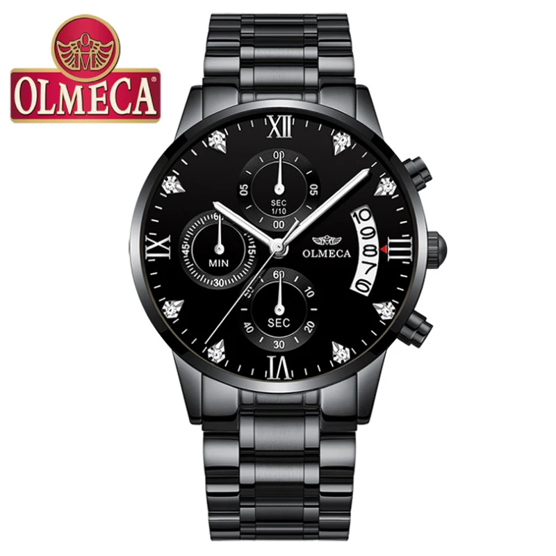 Top Luxury Brand OLMECA Mens Watches Men Gold Watch Men Relogio Masculino Military Army Analog Quar