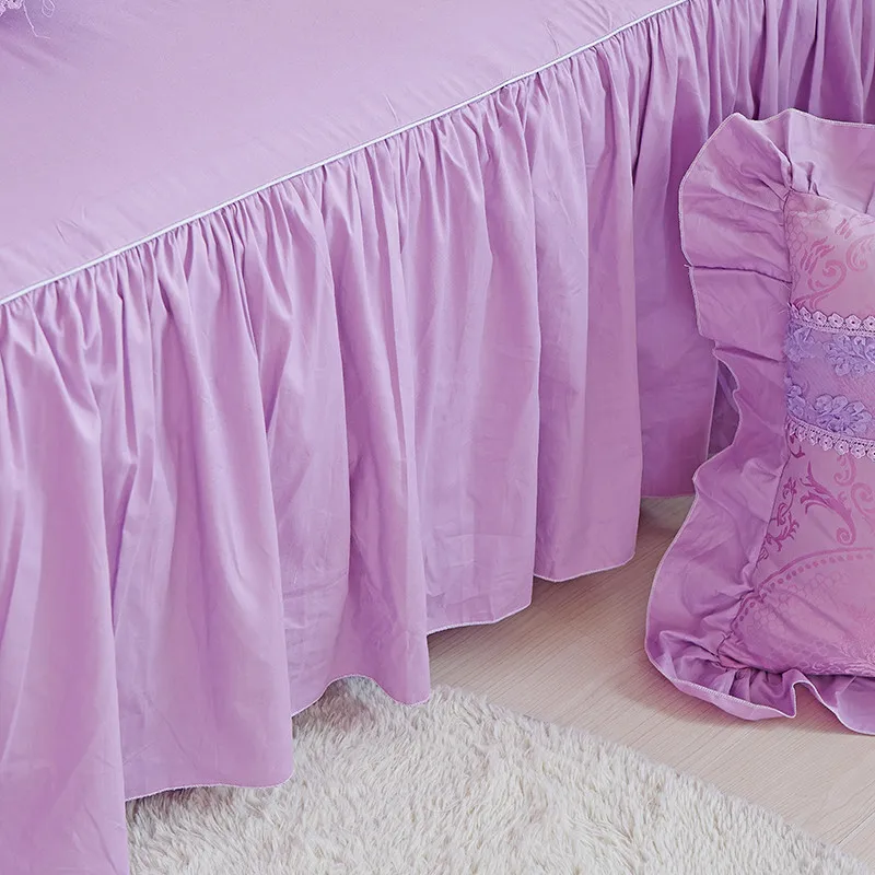 Белая кровать юбка+ 2 шт. наволочки принцесса постельные принадлежности хлопок простыни покрывало кровать для девочки покрывало King/queen Размер