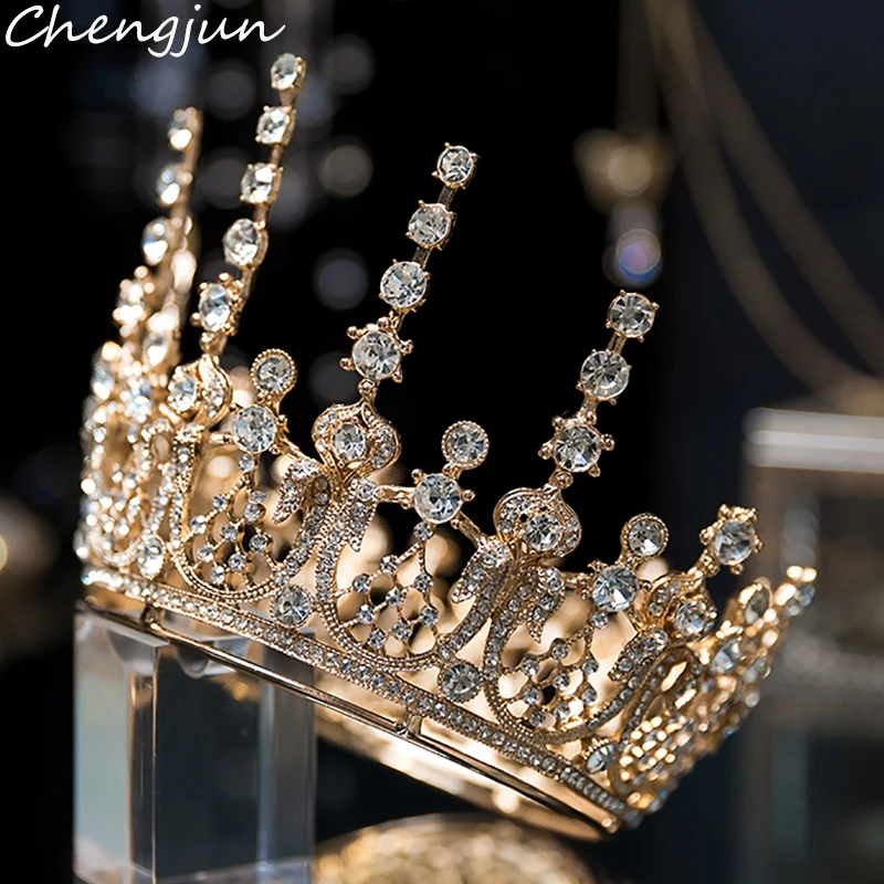 Luxury Gold/Silver Alloy Rhinestone Wedding Hair Accessories Tiaras For Bridal