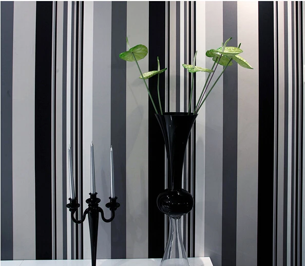 

Hot selling wallpaper Black&Gray&white stripe style wallpapers Home Decor Wall paper DIY wallpaper papel de parede