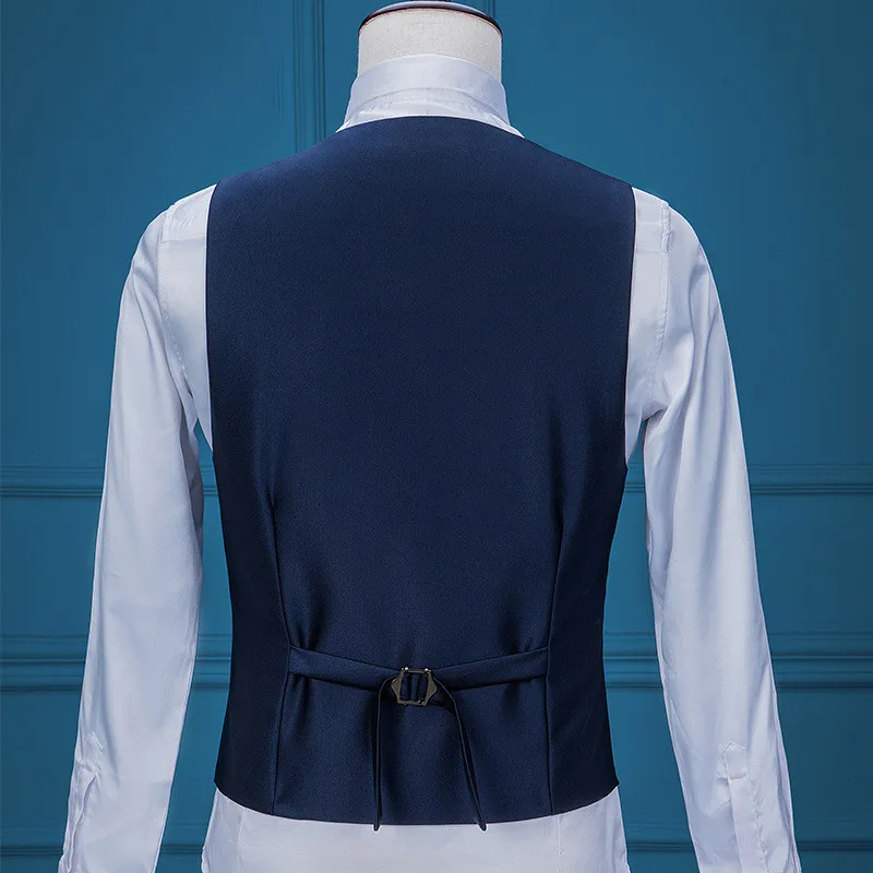 RUELK 2019 New Men's Fashion Solid Wedding Dress Suit Three-piece ( Jacket + Vest + Pants ) Male Formal Business Casual Suits