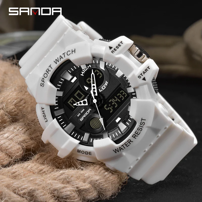 

SANDA Sports Men's Watches Men LED Digital Military Quartz Watch Mens Waterproof G Style Wristwatches Clock Relogio Masculino