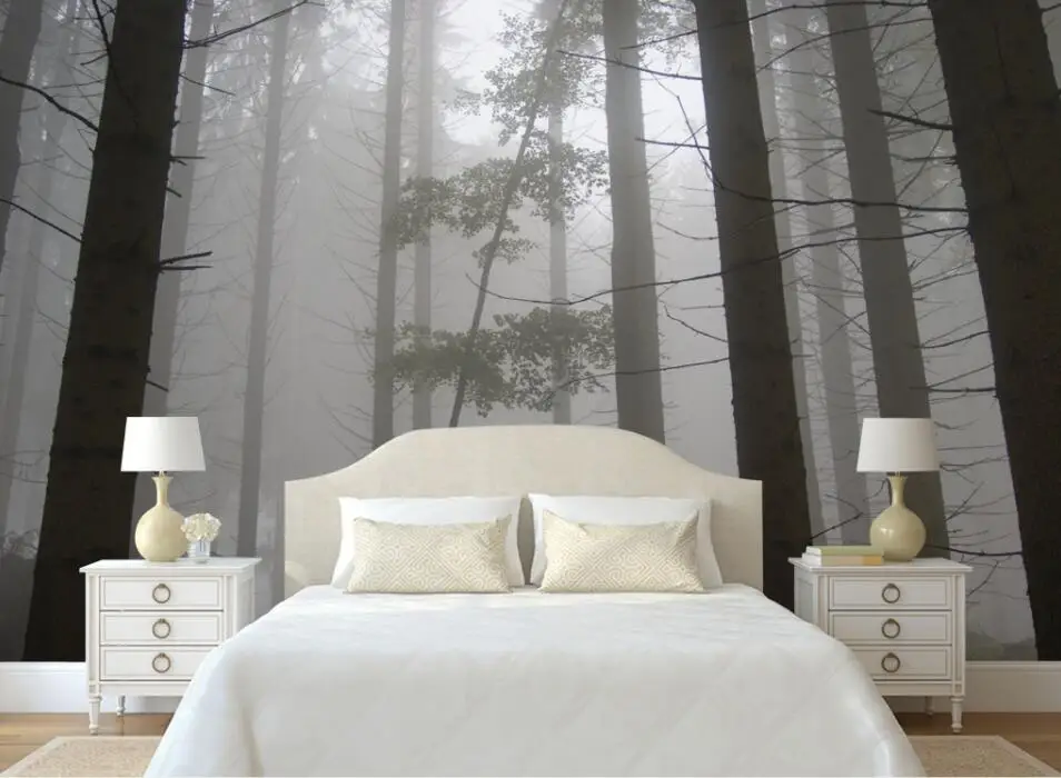 Beibehang 3D обои ретро ностальгические настроение туманные леса дерево росписи задний план стены Гостиная Спальня для стен 3 d