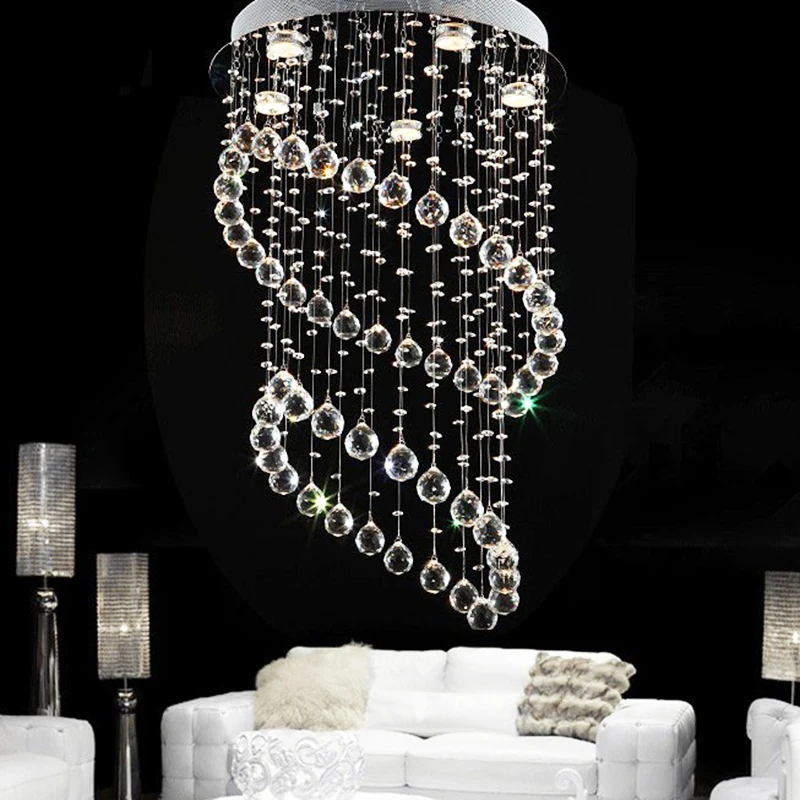 

Modern crystal pendant lights lamp living room stairs led lamps Free shipping