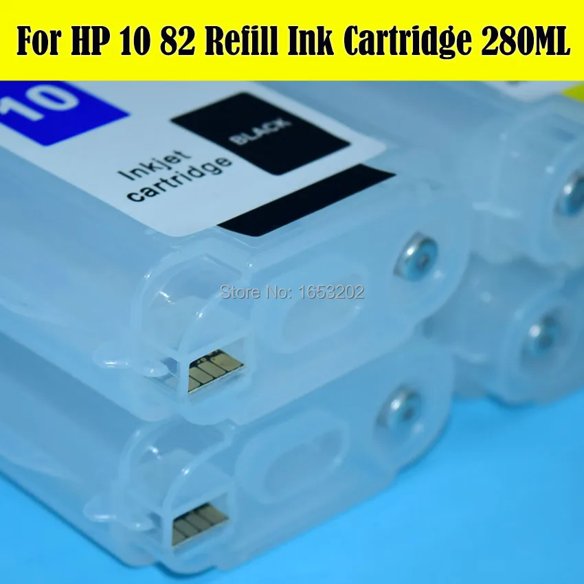 Крупноформатный 280 мл с постоянным дуговым чипом для HP 10 82 чернильный картридж