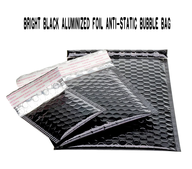 Bubble Aluminum foil Bright black anti-static Matte Mailer bag Packaging waterproof Anti-fall electronic product book clothing