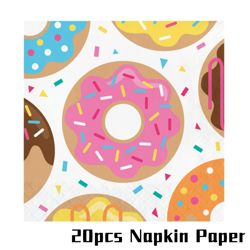 Набор для вечеринки на день рождения, вечерние бумажные стаканчики для пончиков, тарелки, салфетки, воздушные шарики в виде леденцов, праздничные украшения для детей/взрослых, вечерние принадлежности - Цвет: napkin