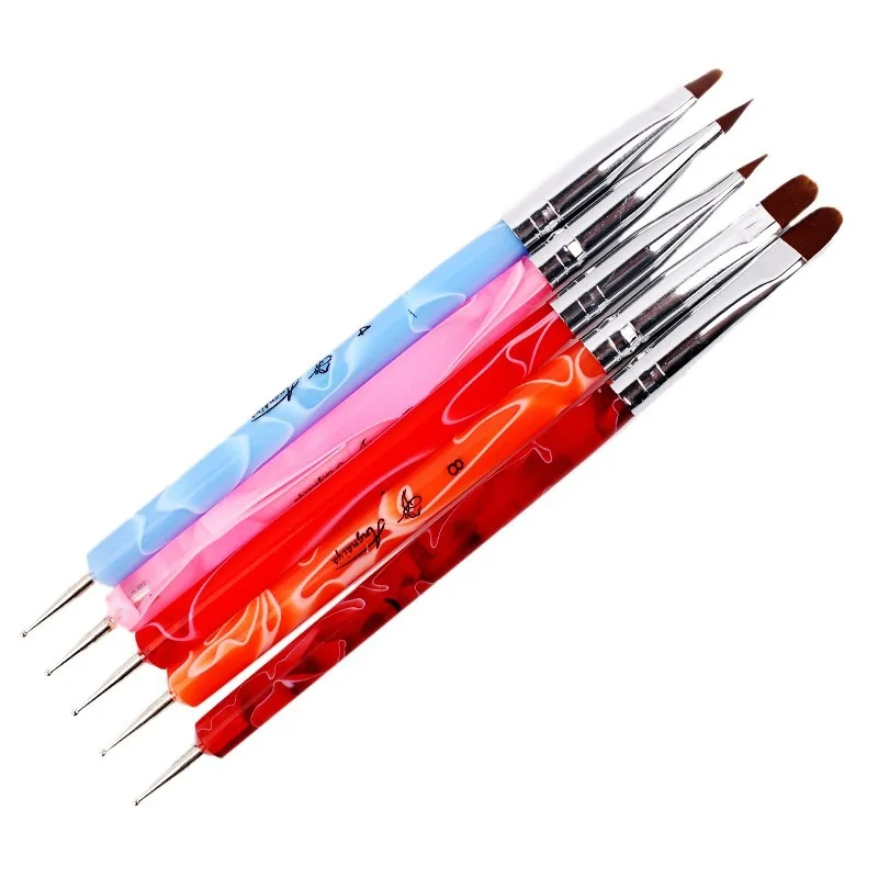 

5PCS/set Nail Art Design Set Dotting Painting Drawing Polish Brush Pen Tools Pusher Tool Acrylic UV gel nail polish DIY Multiuse