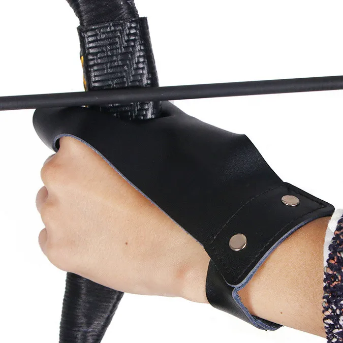 Leather Hand Gloves Bow And Arrow Practice Hand Guard Arm Handstitched Durable F