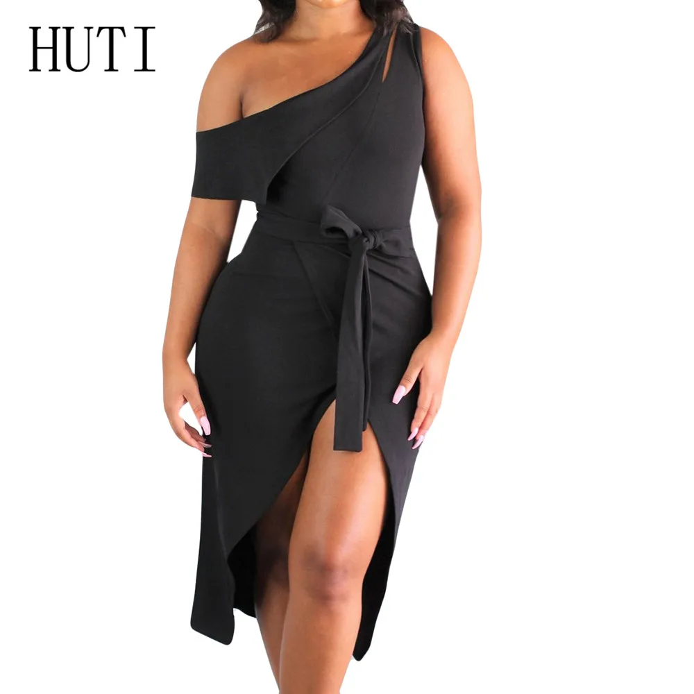 

HUTI Sexy High Split Slim Dress Women Sleeveless Hollow Out Dress Summer Elegant Robe Longue Prom Gowns Formal Party Vestidos