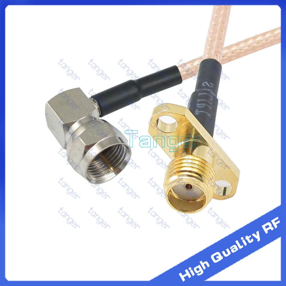 

Male F to Female SMA 2 holes panel RG316 plug jack right angle connector with 20cm 8" RG-316 and RF Coaxial Pigtail Jumper cable