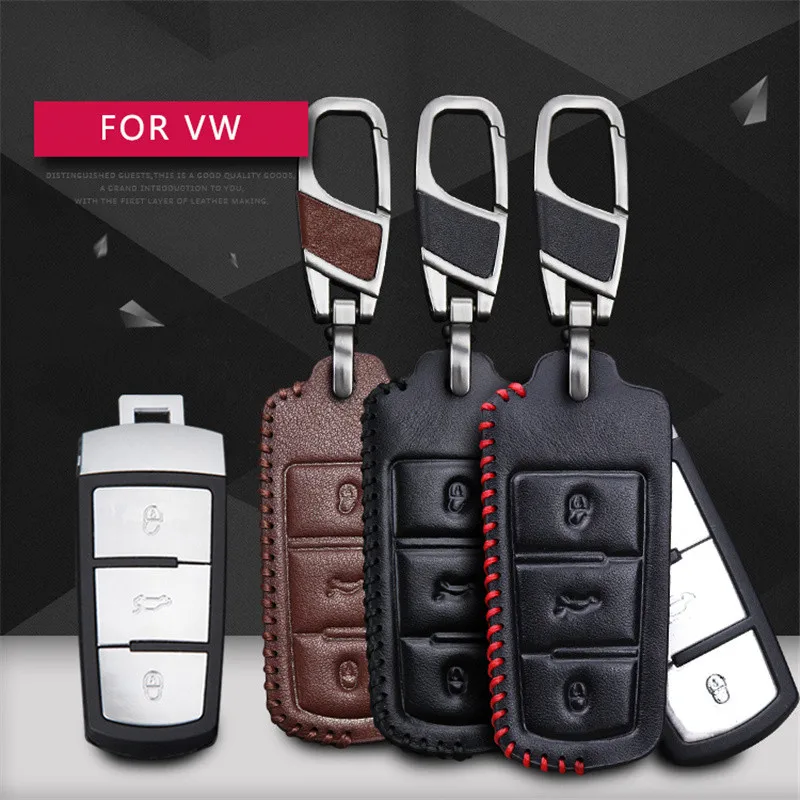 

Leather Car Styling Key Cover Case For Volkswagen VW CC Passat B6 B7 Passat 3C CC Magotan R36 B5 B7L Auto Key Cover Accessories