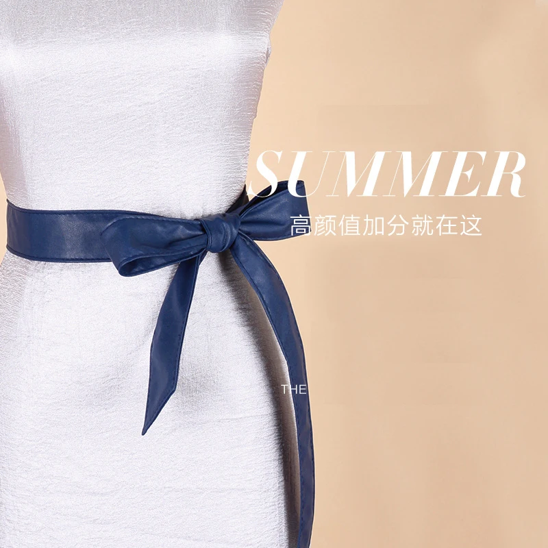

CHXINHNS New Super Long Belt Dress Belt Bow Wide Belt Women's Clothing Accessories Belts for Women 2019 Korean Luxury Fashion