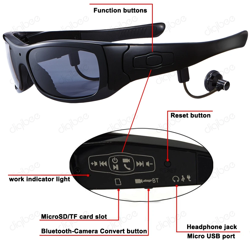 ﻿Buy Cool Smart Polarized Sunglasses Bluetooth Headset with Microphone