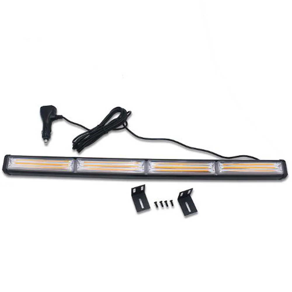 DC12-24V Car LED Police Lights COB Strobe Single Row Bar Lamp Traffic Open Road Warning Car Mid-network Long Strip Light 14 Mode
