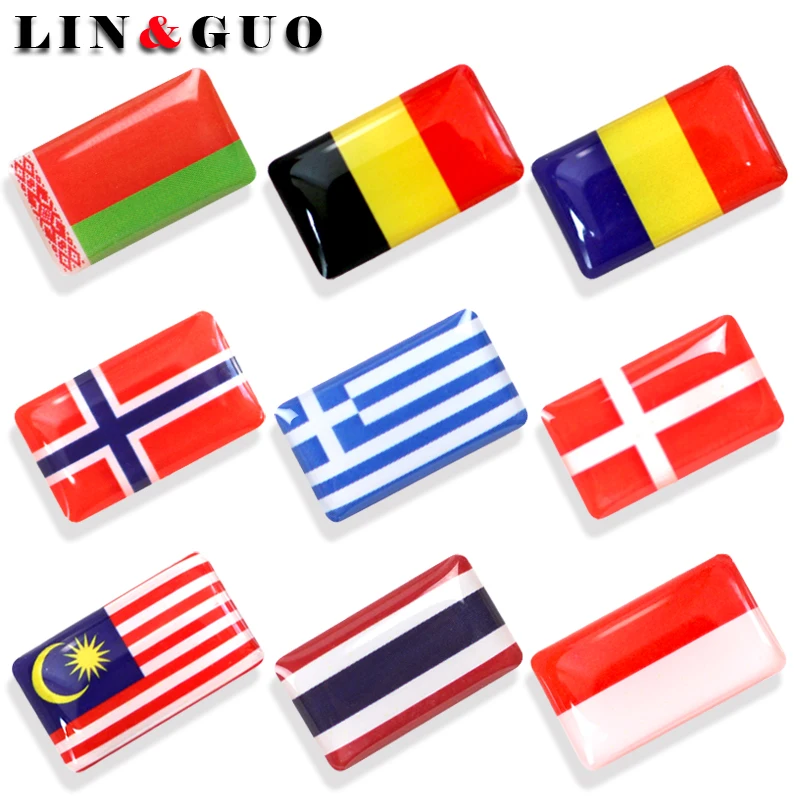 

8pcs Steering wheel 3D Epoxy Car Styling Accessories fit for belarus Greece Thailand Norway Denmark national Emblem Car Sticker
