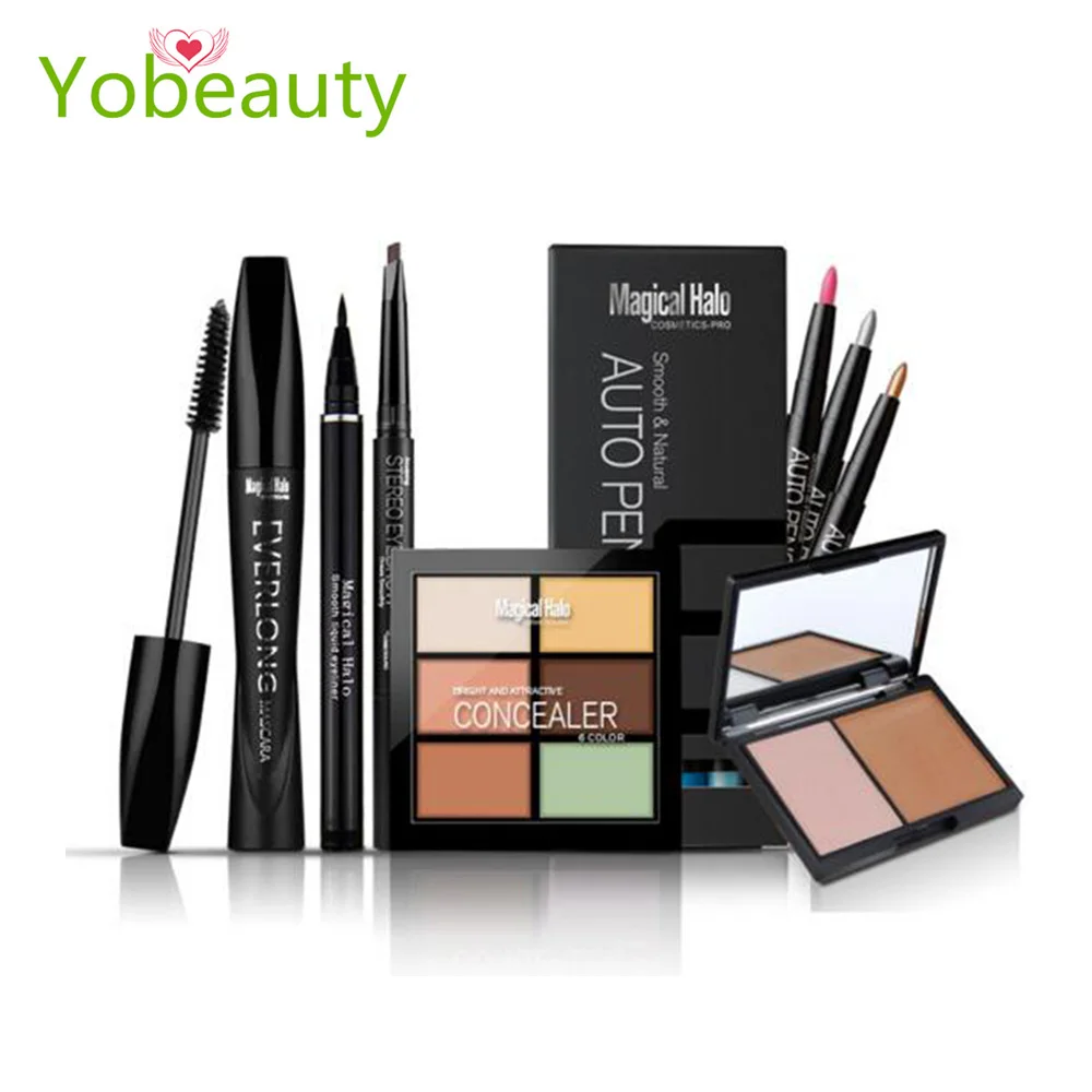 Fashion style Makeup set Eyeliner pencil + eyebrow pencil + mascara + eye shadow pen + repair cream + repair powder Cosmetic