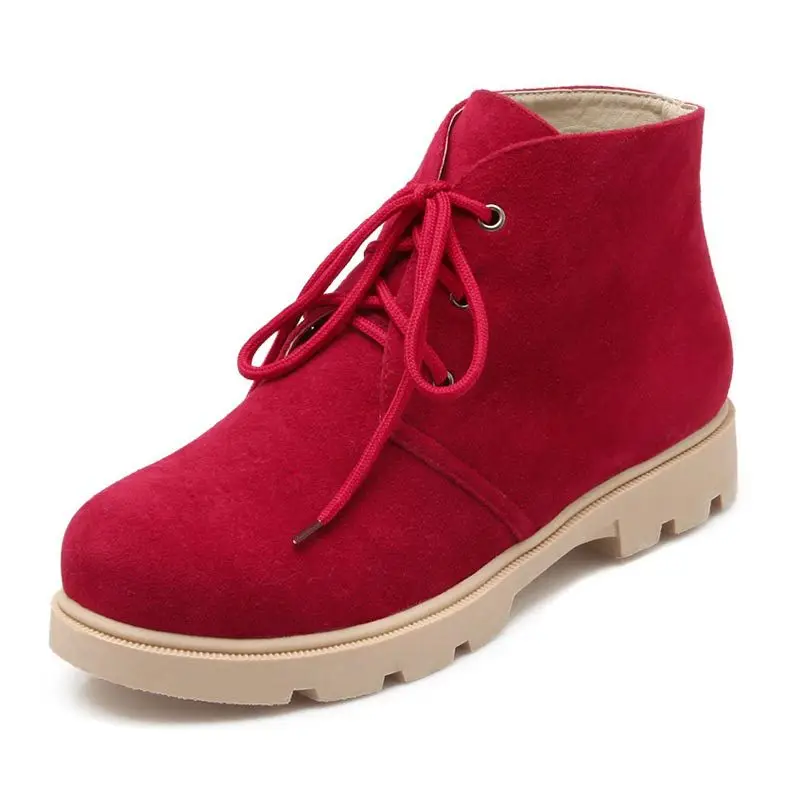 New Fashion Nubuck Leather Women Boots Winter 2015 Red Black Green