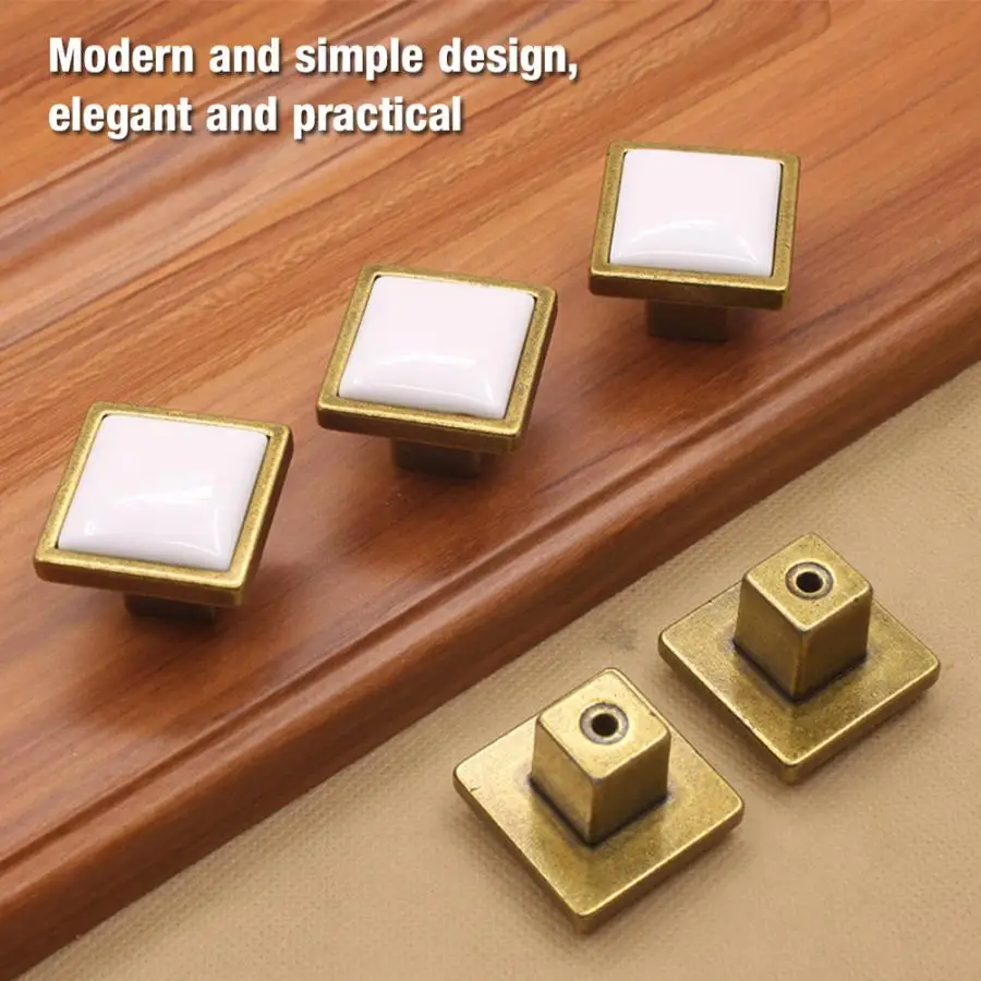 

10Pcs/Set Zinc Alloy Cabinet Drawer Furniture Pulls knobs Wardrobe Door Square Handle Knobs and handles Door Handle Pulls