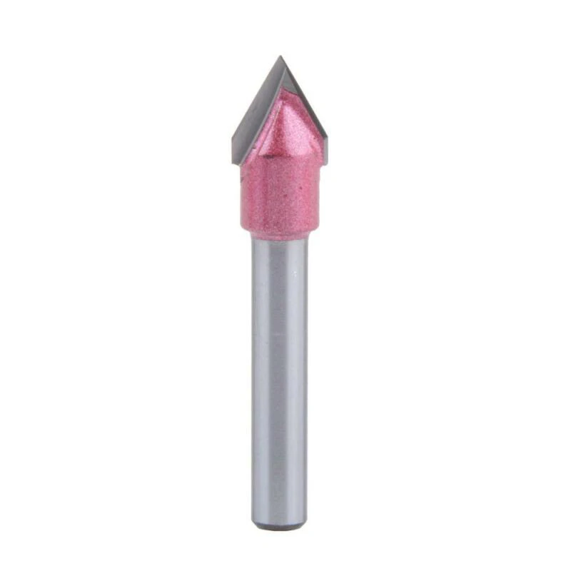 5Pcs 60 Degree 6x10mm V-bit CNC Solid Carbide End Mill 3D Woodworking MDF Cutter