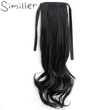 

Similler 22" 55cm Pure Curly Synthetic Ponytails Claw On Hair Extensions Black 613 99J Hairpieces For Women 80g