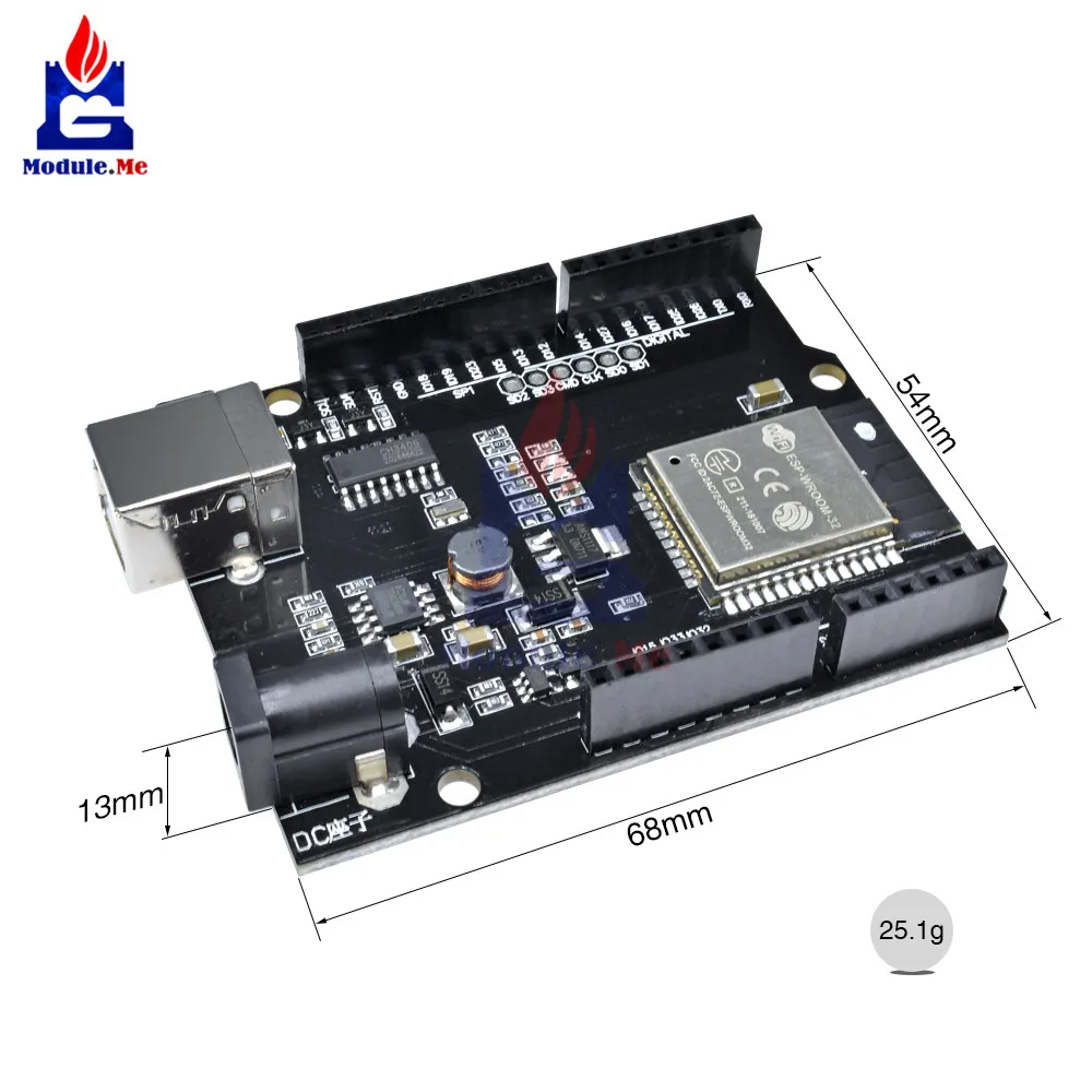 WeMos D1 R32 мини ESP32 WI-FI Беспроводной Bluetooth CH340 макетная плата для Arduino UNO R3 WeMos TTGO с Тип usb B DC5-12 V