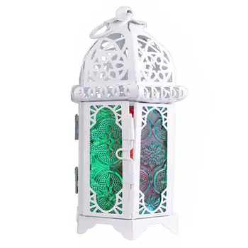 

Classic Moroccan Decor Windproof Candle Holders Votive Iron Glass Hanging Candlestick Candle Lantern Party Home Wedding Decor
