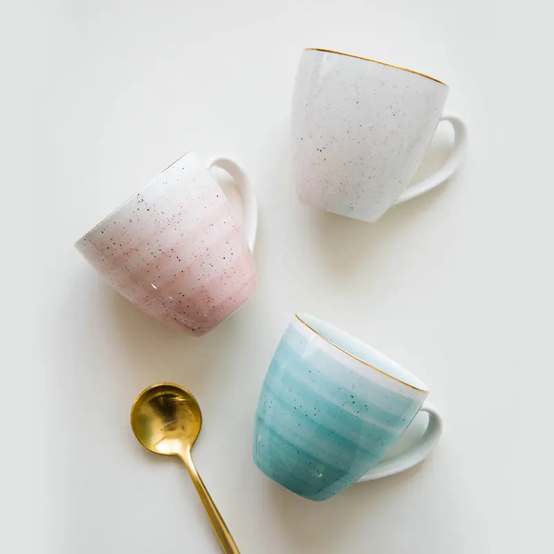 

350ml Candy Color Brief Drinking Tea Milk Thermos Water Mug Milk Ceramic Office Woman Coffee Cup Party Bar Drinkware