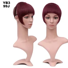 Girlshow 6 шт./лот синтетические волосы заколка для волос короткой бахромой с плетеная головная повязка для волос тупым взрыва YB3 ", 16 Цвета 50 г