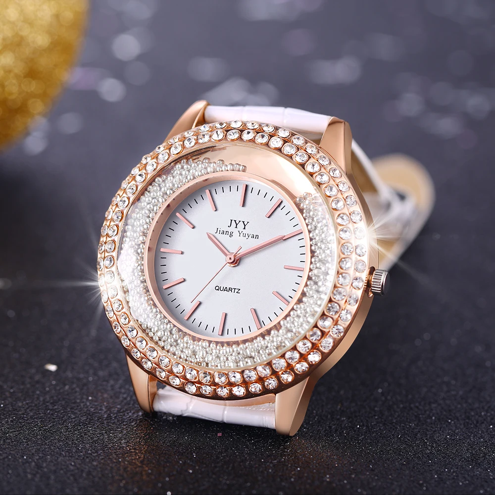 Прямая поставка, новые модные женские кожаные часы с кристаллами и бриллиантами, стразы, женские красивые кварцевые наручные часы, часы Reloj Mujer