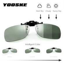 YOOSKE новые фотохромные зажимы в виде солнцезащитных очков мужские поляризованные линзы солнцезащитные очки клип человек водитель зеркало-Хамелеон очки-зажимы