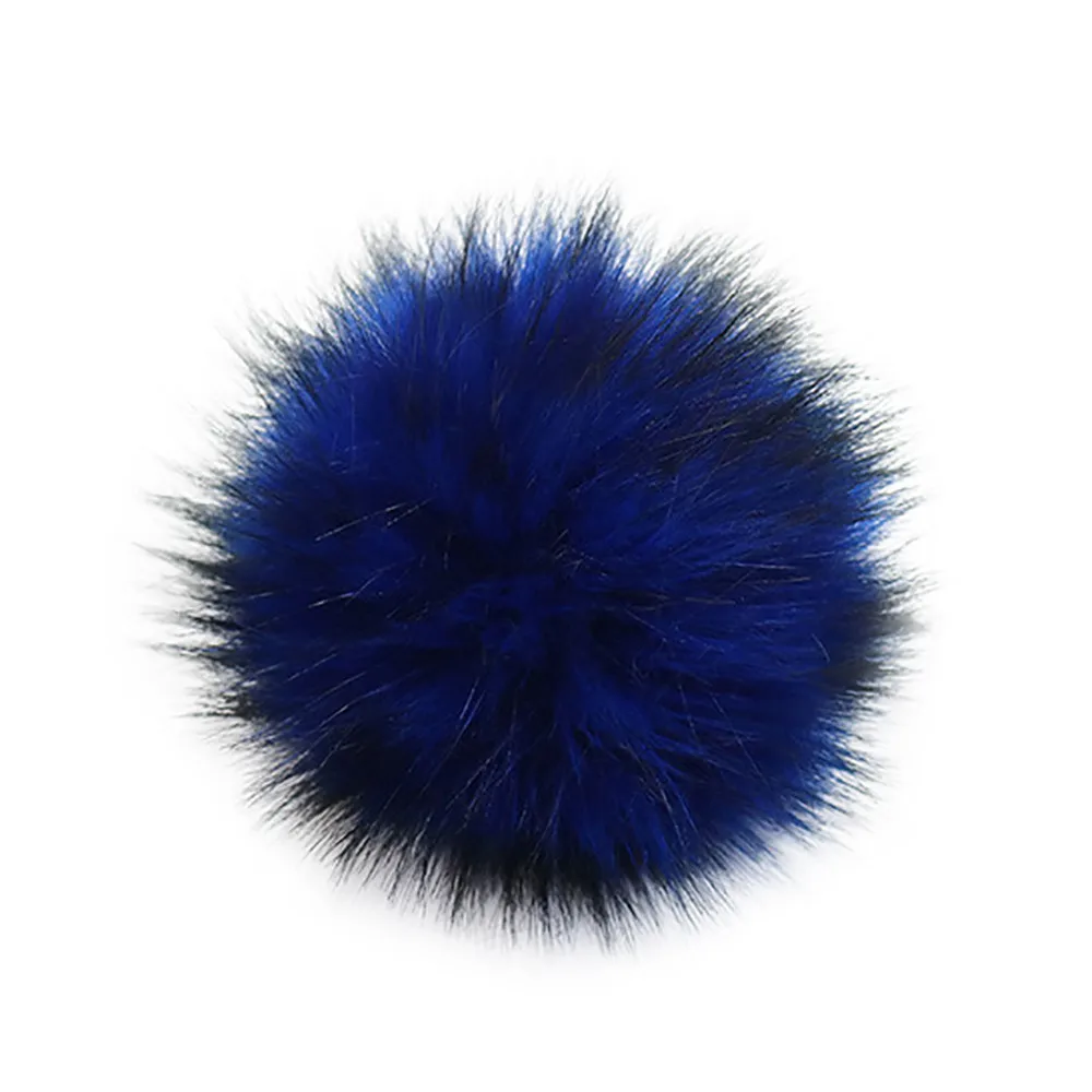 Fashion Cute DIY Knitting Hats Accessires-Faux Fake Fur high quality Pom Pom Ball with Elastic Band - Цвет: D