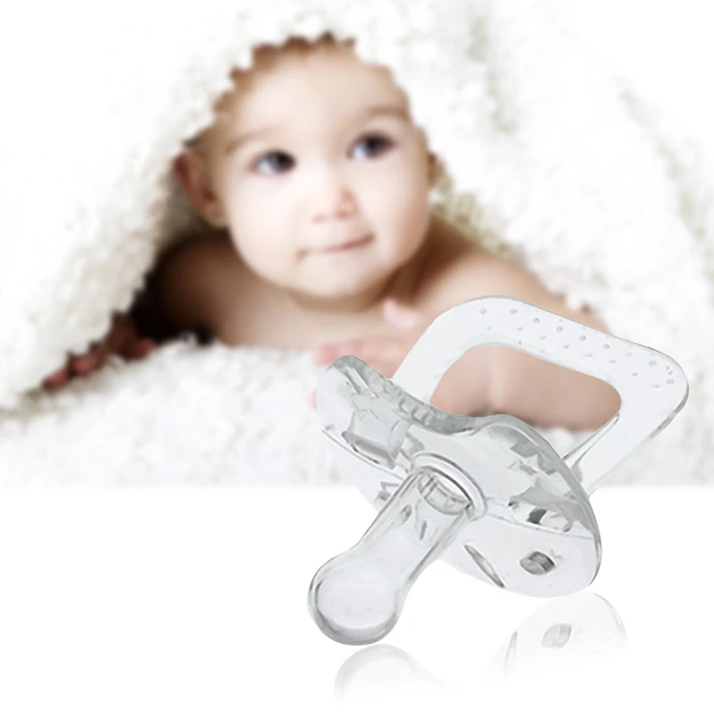 Простой Прозрачный Сейф силиконовый гель Baby Care Младенческая малышей соску плоские круглые соска