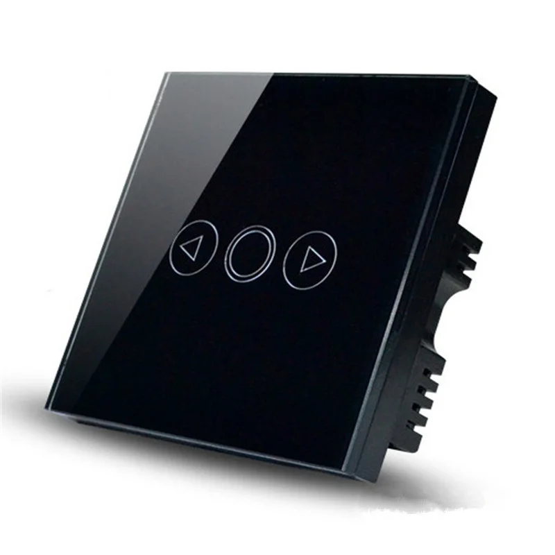 Высококачественный светодиодный сенсорный диммер 500 Вт, настенная панель с кристаллами, светодиодный светильник, галогенная лампа - Цвет: Черный