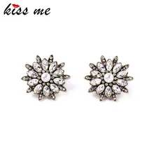 KISS ME Древний Ретро женский Bijoux KISS ME летний Цветущий цветок хрустальные серьги с фабрики