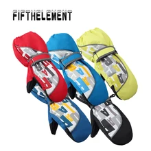 Детские зимние теплые лыжные перчатки для мальчиков/девочек, спортивные водонепроницаемые ветрозащитные зимние варежки, расширенные запястья, перчатки для катания на лыжах